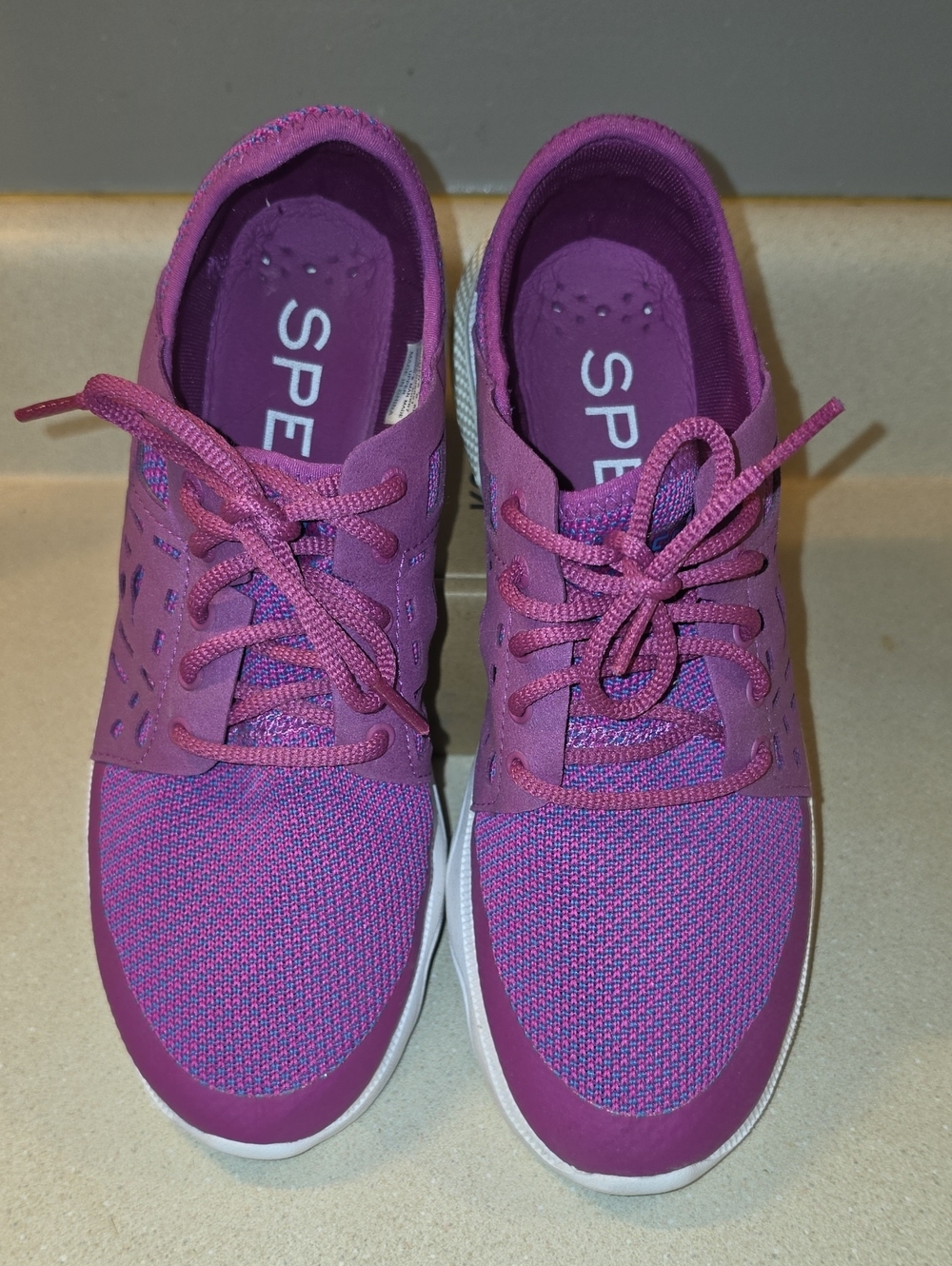 Sperry Women's Magenta Knit Lace-Up Athletic Sneakers